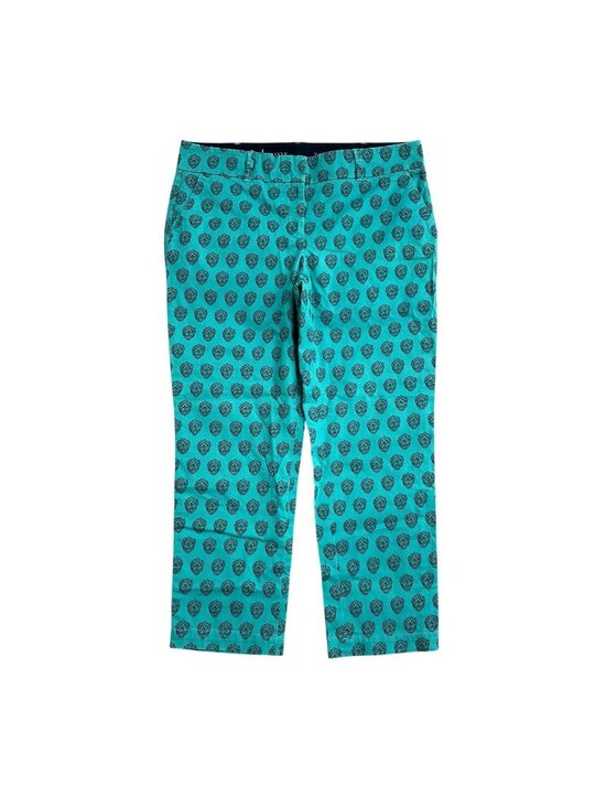 Talbots Pants - Talbots Women's 14 The Daily Ankle Chino Pants Turquoise Pinecone Print P0548